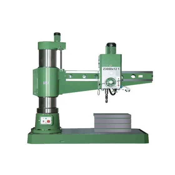 Z3050x12/1 radial drilling machine with heavy column long radial arm head stock mounted controls and 630 x 500 mm worktable