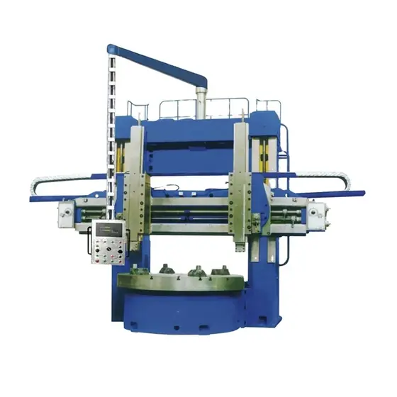 C5225G double column vertical turret lathe with large circular table two columns cross rail and tool rests