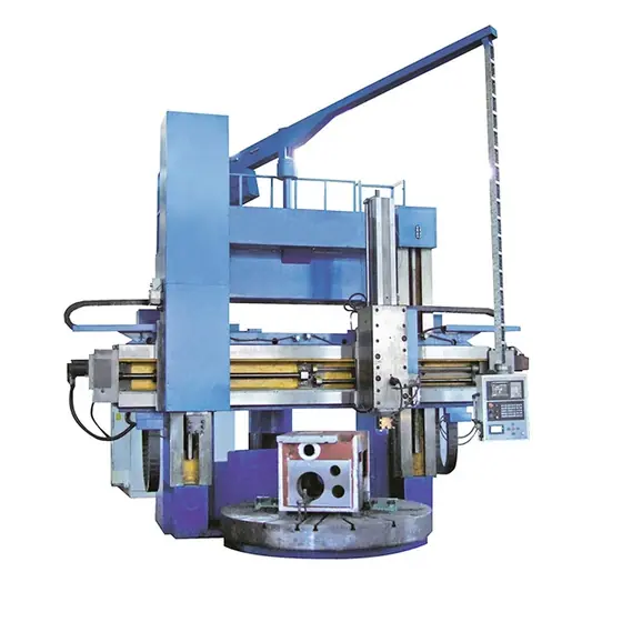 CK5225G double column vertical CNC lathe with circular table twin columns cross rail ram and CNC control cabinet
