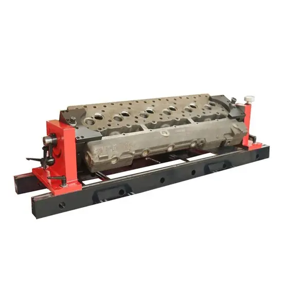 Cylinder head clamping system components for a boring machine including clamping fixtures and mounting brackets