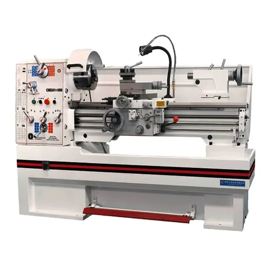 CM6241 parallel lathe with gap bed headstock speed change levers apron feed gearbox and tailstock