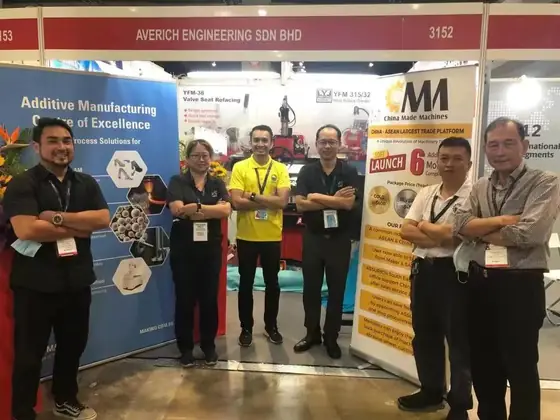 XAIMC and partner team at the Metaltech 2022 exhibition stand in Malaysia