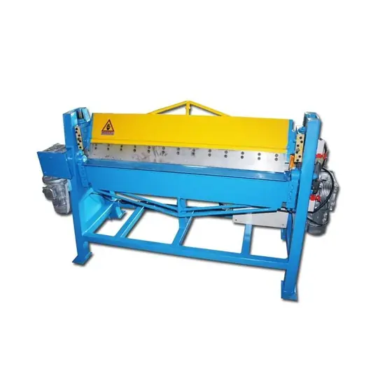FD series electric type folding machine with steel frame segmented clamping fingers powered folding beam and control pedestal