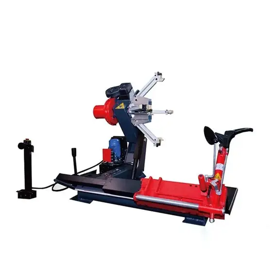 T998A hydraulic heavy duty truck tyre changer with clamping chuck hydraulic bead breaker arm and mobile control console