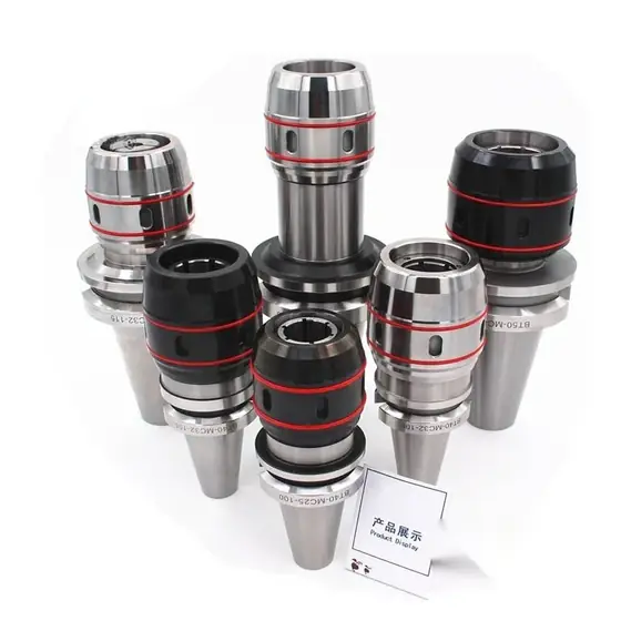 Power milling chuck arbor tool holder with ground taper shank pull stud thread and chuck clamping nut
