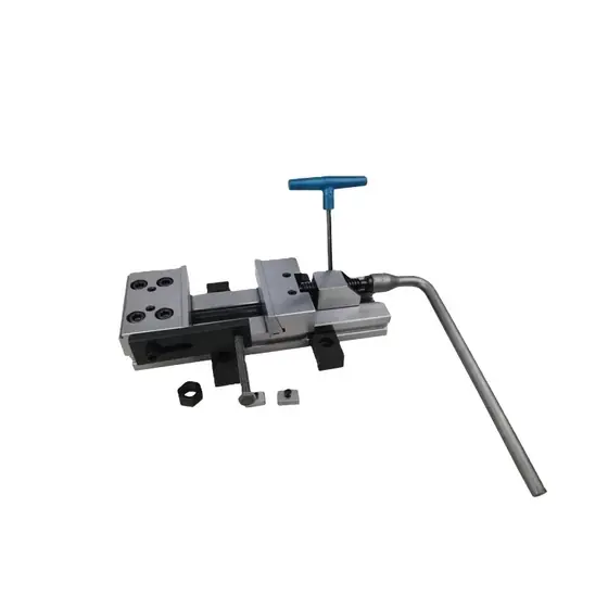 GT modular manual clamping milling vise with hardened ground jaws clamping screw and modular base mounting