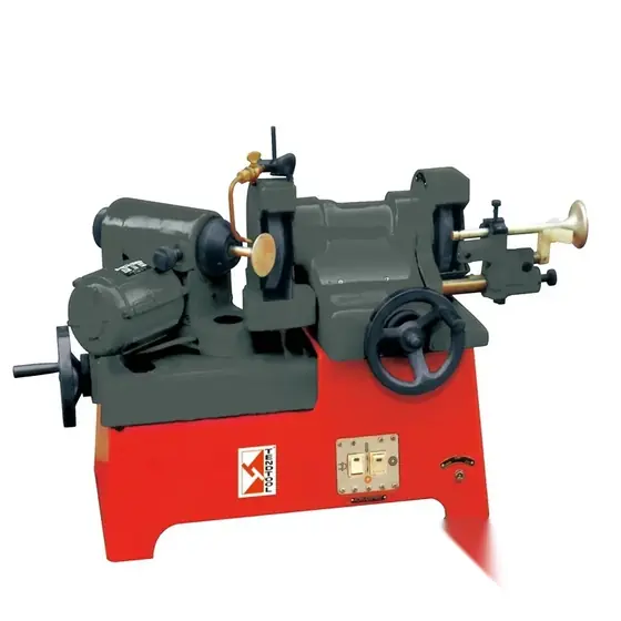 VR90 valve grinder bench machine with valve work head grinding wheel guard and adjustment handwheels