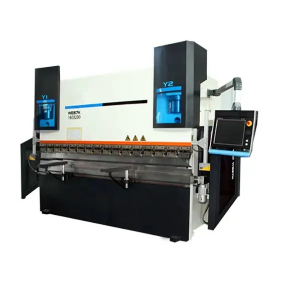WC67K CNC hydraulic press brake with monoblock welded frame CNC control panel bending ram and backgauge system