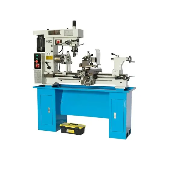 HQ800 multi purpose machine with lathe bed chuck tailstock and vertical drilling milling head on a column