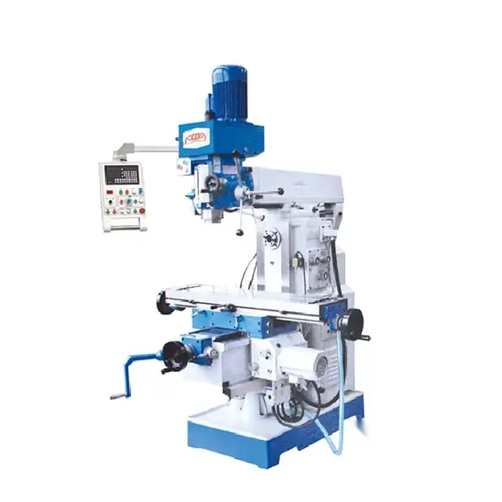 XZ6350ZB vertical and horizontal drilling and milling machine with rotatable vertical milling head column-mounted headstock and T-slotted worktable