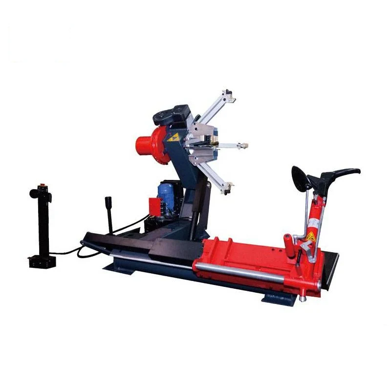 T598 semi-automatic truck tyre changer with hydraulic clamping chuck bead breaker arm and mounting tool arm