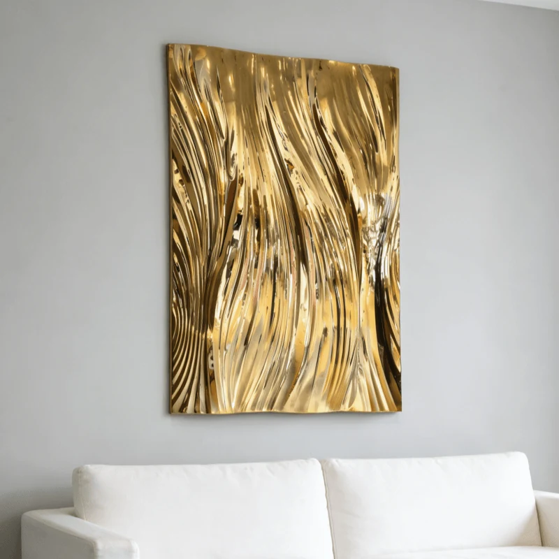 Stainless Steel Corrugated Metal Wall Decoration Commercial Background Wall Design A view 4