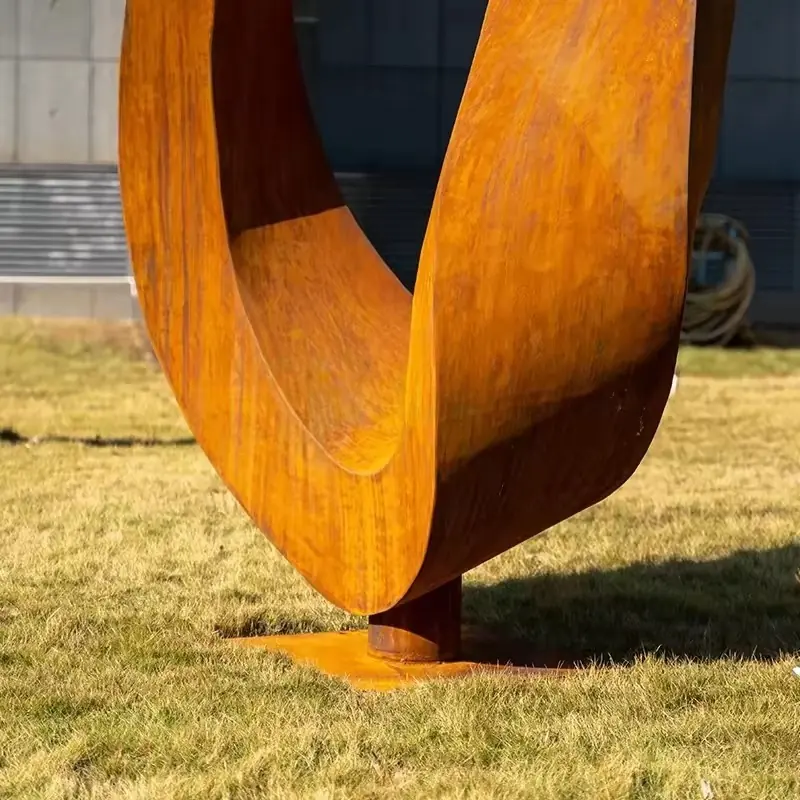Custom Outdoor Garden Plaza Landscape Abstract Stainless Steel Metal Form view 4