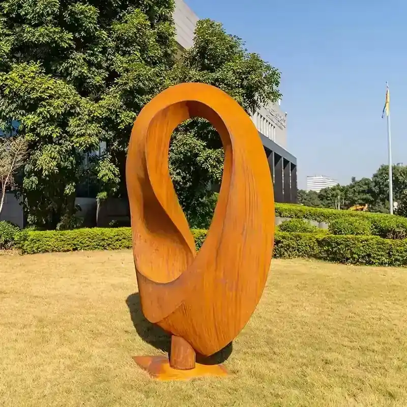 Custom Outdoor Garden Plaza Landscape Abstract Stainless Steel Metal Form view 2