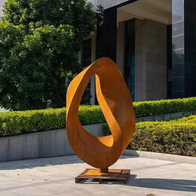 Custom Outdoor Garden Plaza Landscape Abstract Stainless Steel Metal Form view 3