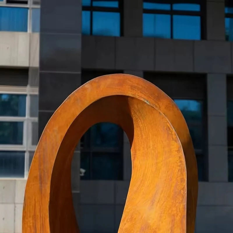 Custom Outdoor Garden Plaza Landscape Abstract Stainless Steel Metal Form view 5