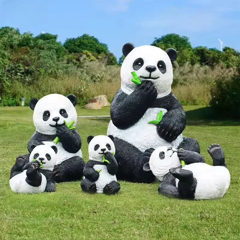 Size Modern Home Decorations Animal Panda Fiberglass Sculpture Statue view 4