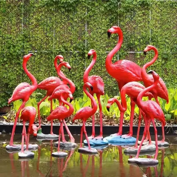 Size Modern Home Decorations Animal Flamingo Fiberglass Sculpture Statue view 3
