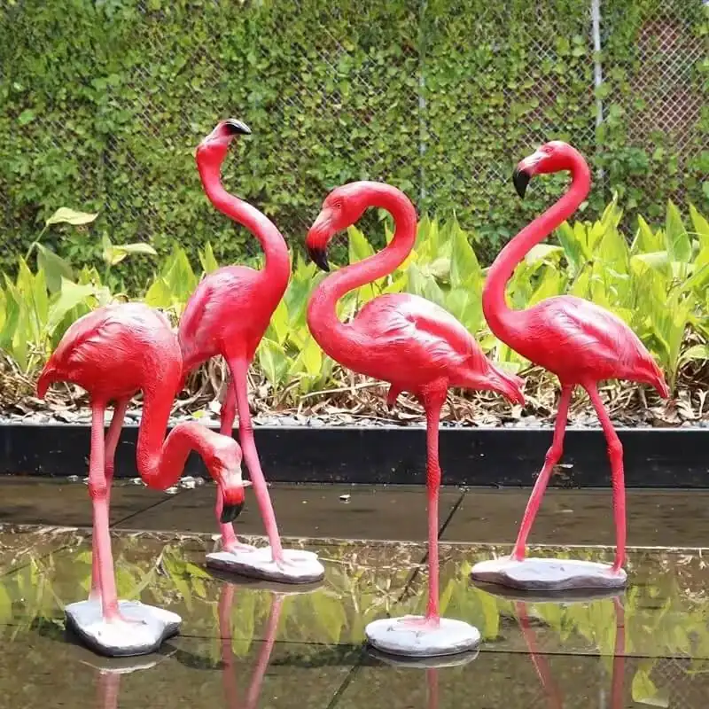 Size Modern Home Decorations Animal Flamingo Fiberglass Sculpture Statue view 4