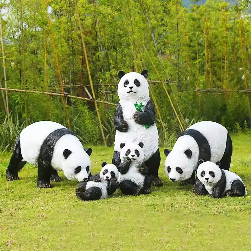 Size Modern Home Decorations Animal Panda Fiberglass Sculpture Statue view 6