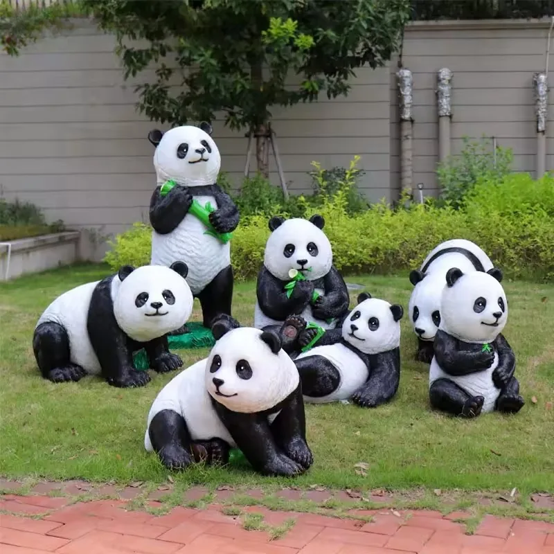 Size Modern Home Decorations Animal Panda Fiberglass Sculpture Statue view 2