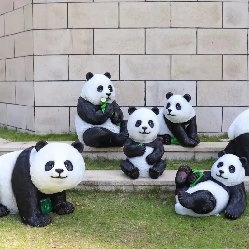Size Modern Home Decorations Animal Panda Fiberglass Sculpture Statue view 3
