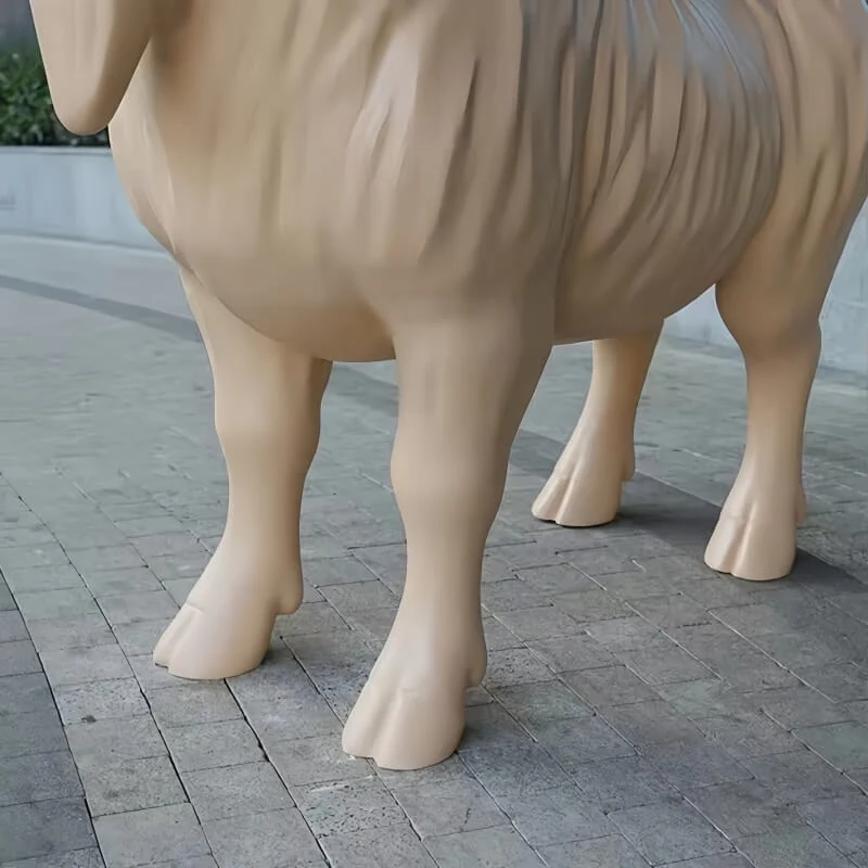Modern Large-Scale Animal Cartoon Outdoor Decorative Fiberglass Resin Goat Figure view 6