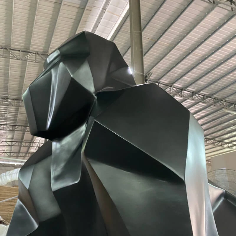 Modern Large-Scale Cartoon-Style Outdoor Decorative Fiberglass Resin Gorilla Sculpture view 7