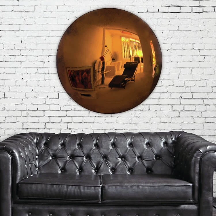 Modern Stainless Steel Metal Convex Mirrors Wall Panel view 5