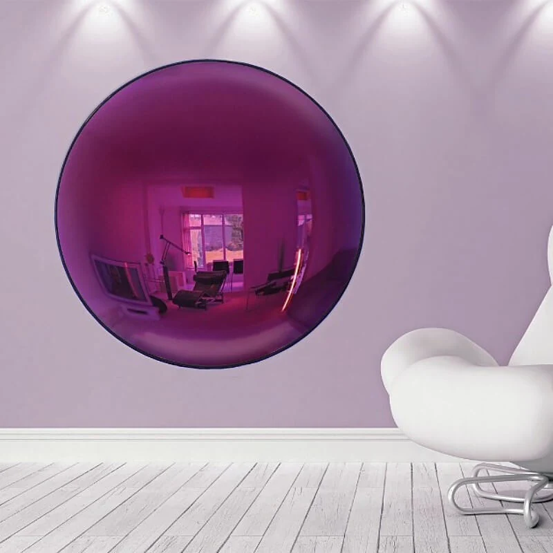 Modern Stainless Steel Metal Convex Mirrors Wall Panel view 3