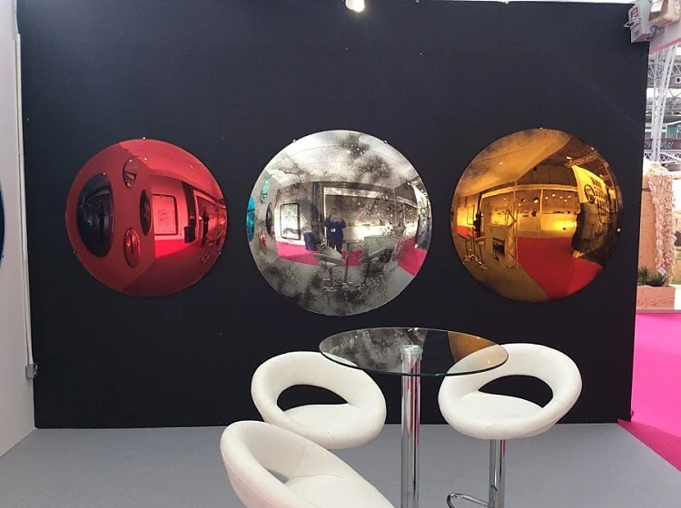 Modern Stainless Steel Metal Convex Mirrors Wall Panel view 6