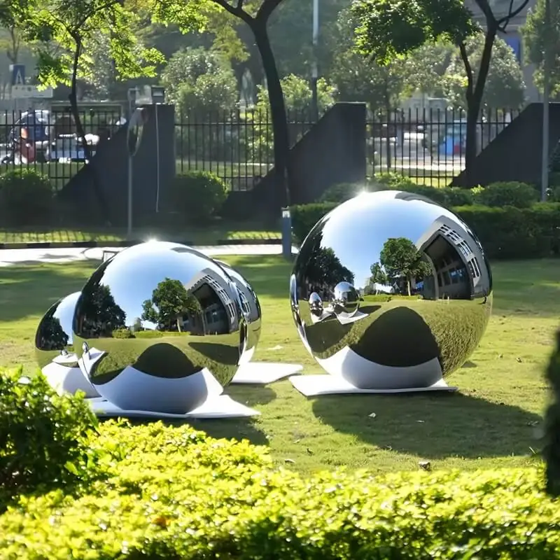 Stainless Steel Mirror-Faced Large Sphere Design B view 4