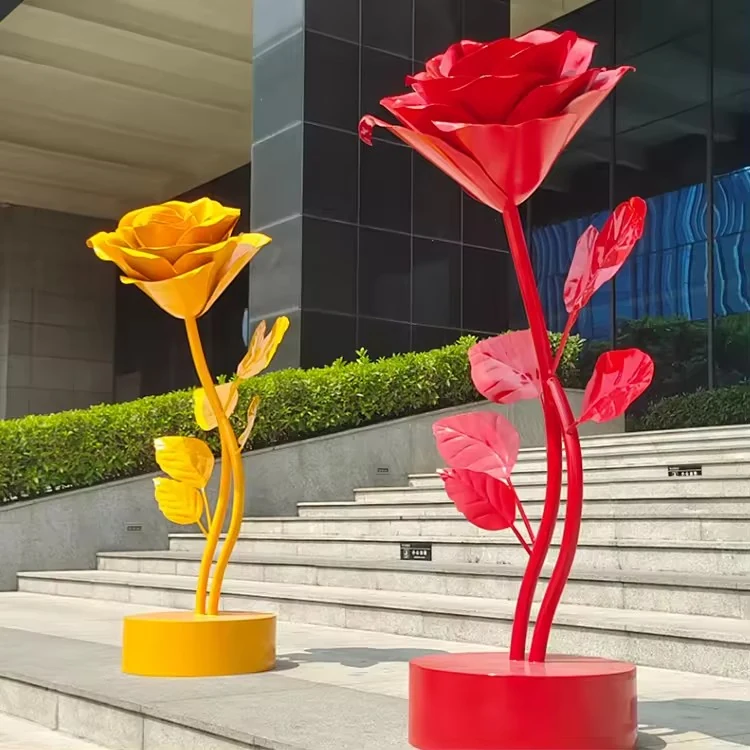 Red Yellow Outdoor Garden Park Yard Decoration produced by Xinhengda Sculpture in Shenzhen