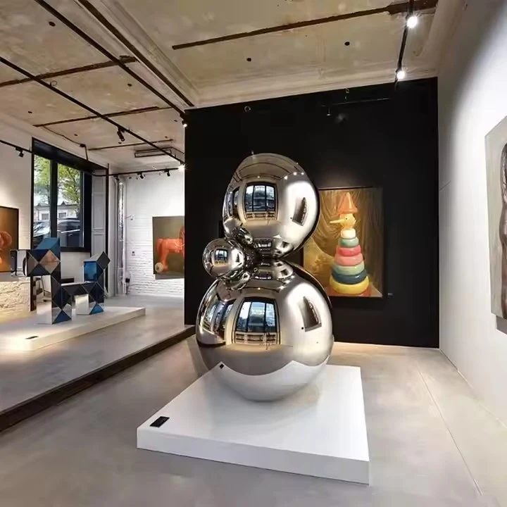 Large Modern Outdoor Garden Decorative Metal Art Abstract Sphere view 2