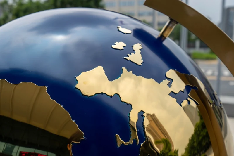 Large Modern Outdoor Garden Decorative Art Abstract Terrestrial Globe view 4