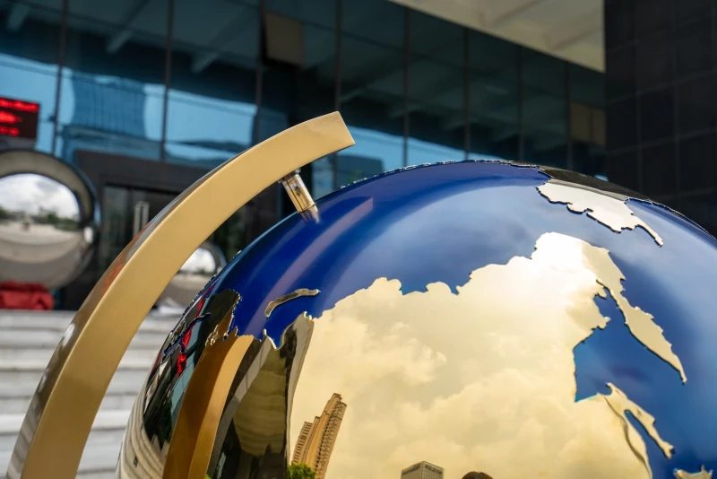 Large Modern Outdoor Garden Decorative Art Abstract Terrestrial Globe view 3