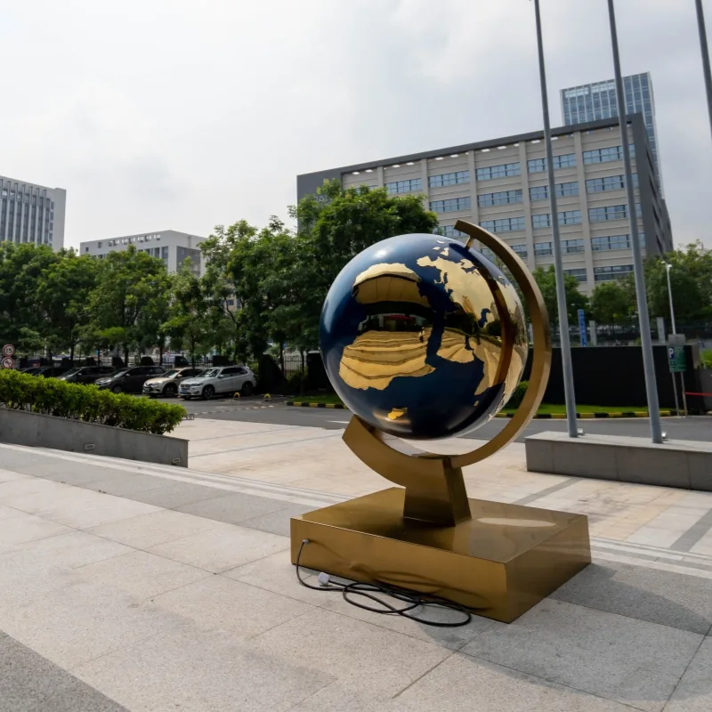Large Modern Outdoor Garden Decorative Art Abstract Terrestrial Globe view 2