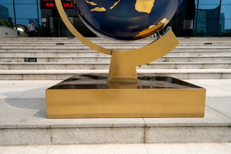 Large Modern Outdoor Garden Decorative Art Abstract Terrestrial Globe view 6