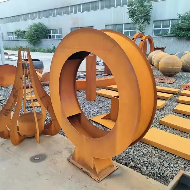 Large Modern Outdoor Garden Decorative Metal Art Ring Fountain view 2