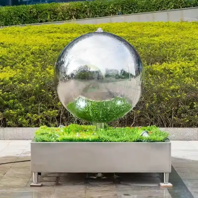 Outdoor Fountain with Light Garden Water Feature produced by Xinhengda Sculpture in Shenzhen