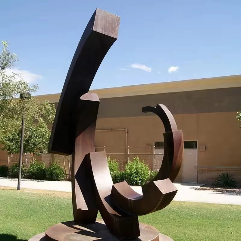 Large Abstract Corten Steel Sculpture view 4