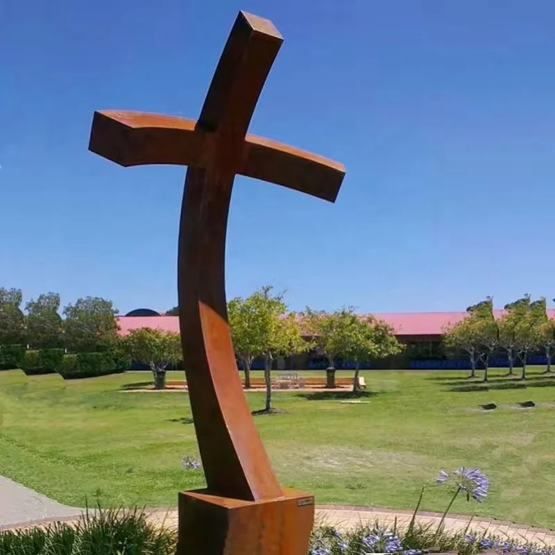 Large Abstract Corten Steel Sculpture view 3