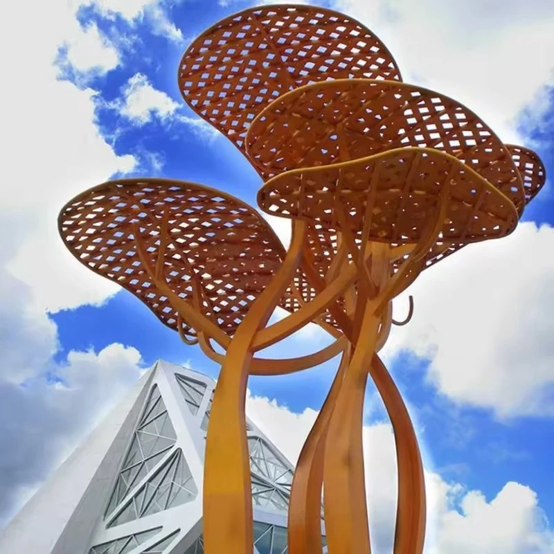 Large Abstract Metal Corten Steel Garden Sculpture view 4