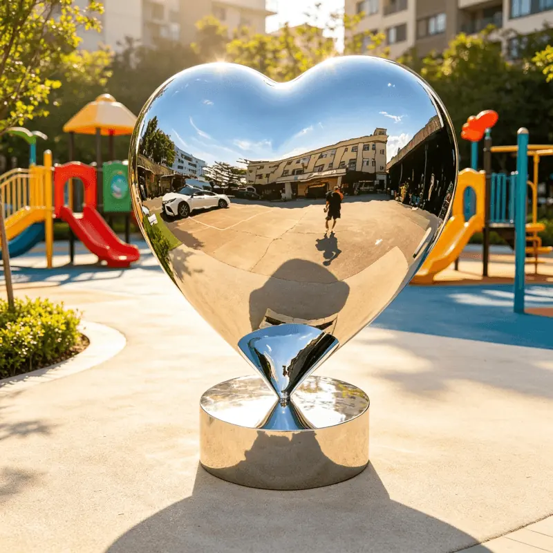 Large Stainless Steel Love Shaped Sculpture view 8