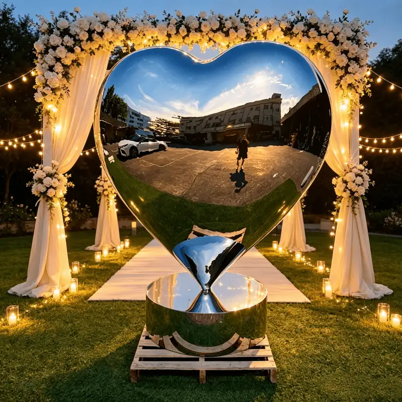 Large Stainless Steel Love Shaped Sculpture view 6