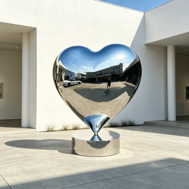Large Stainless Steel Love Shaped Sculpture view 7