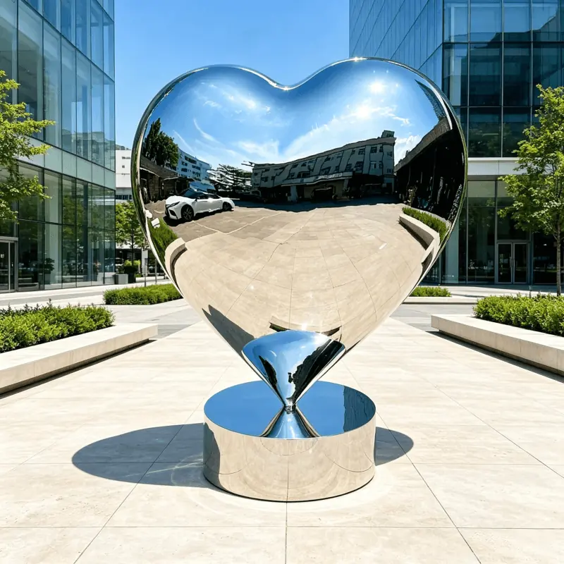 Large Stainless Steel Love Shaped Sculpture referenced in this guide