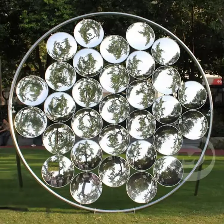 Metal Art Circle Sky Mirror Stainless Steel Sculpture view 6
