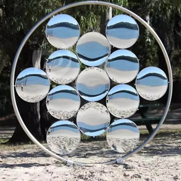 Metal Art Circle Sky Mirror Stainless Steel Sculpture view 2