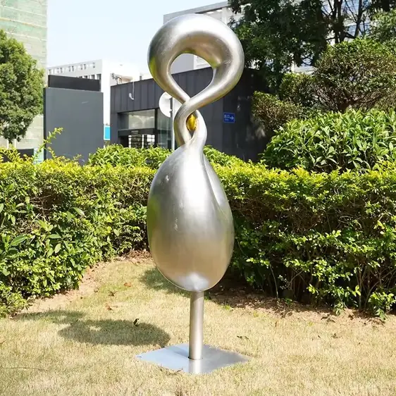Modern Metal Stainless Steel Silver Surface Messy Abstract Form view 4